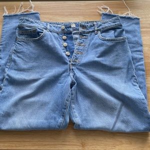 Light wash Forever 21 button up high waisted jeans